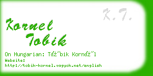 kornel tobik business card